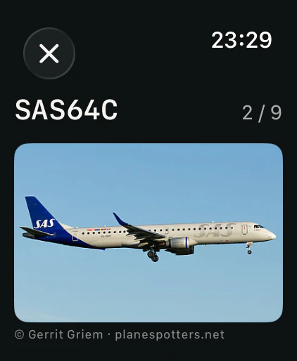 Aircraft detail on Apple Watch