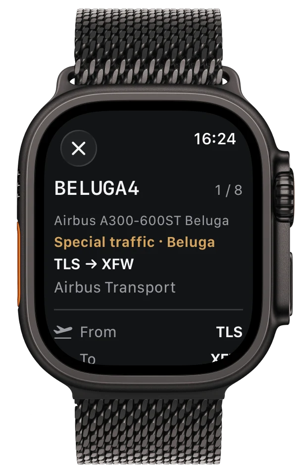 MODE 1090 – Flight details on Apple Watch