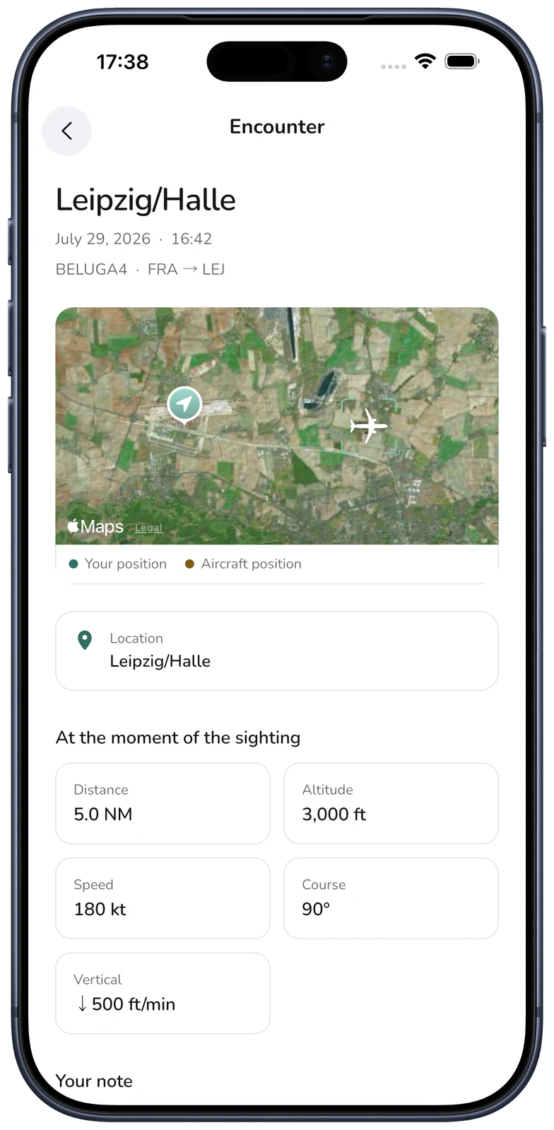 MODE 1090 – Saved sighting