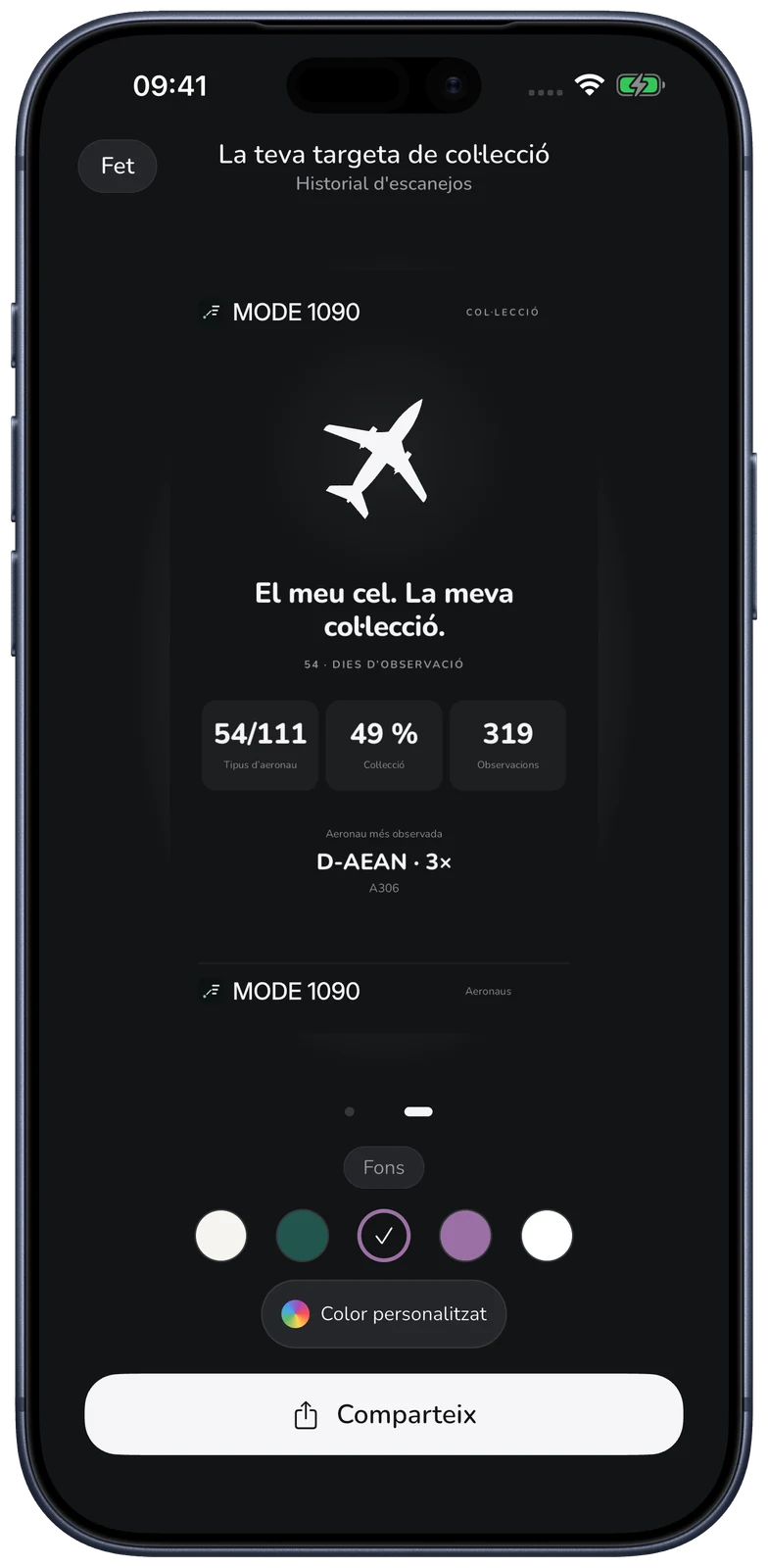MODE 1090 · La teva targeta de col·lecció