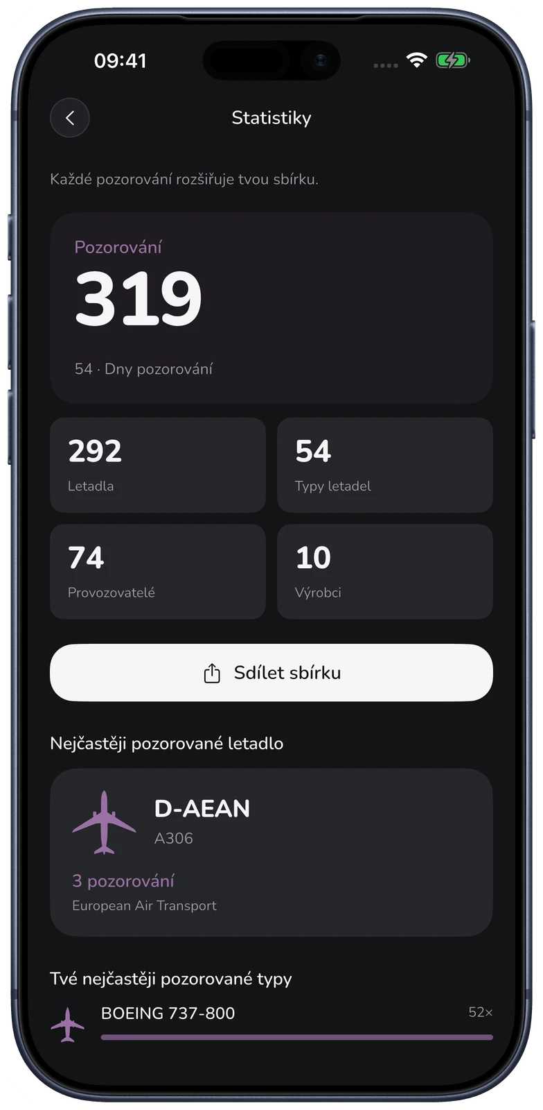 MODE 1090 · Sledujte, jak vaše sbírka roste