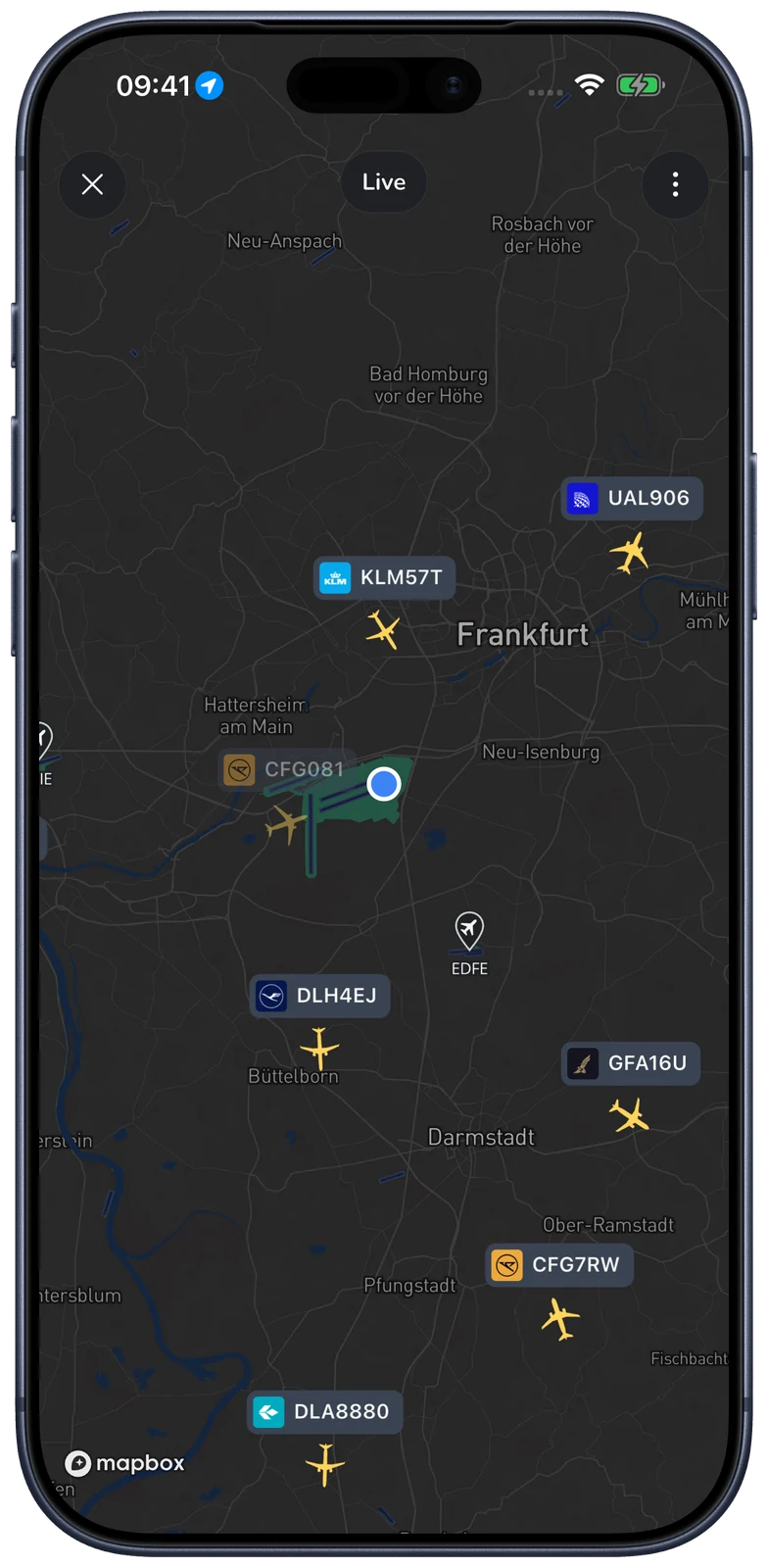 MODE 1090 · Explore the live flight map
