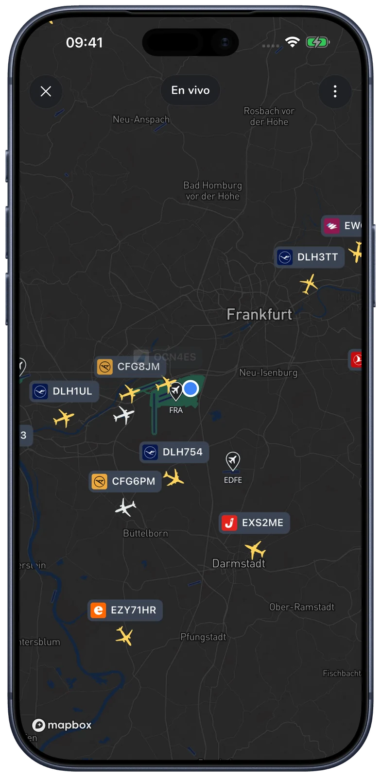 MODE 1090 · Explora el mapa de vuelos en vivo