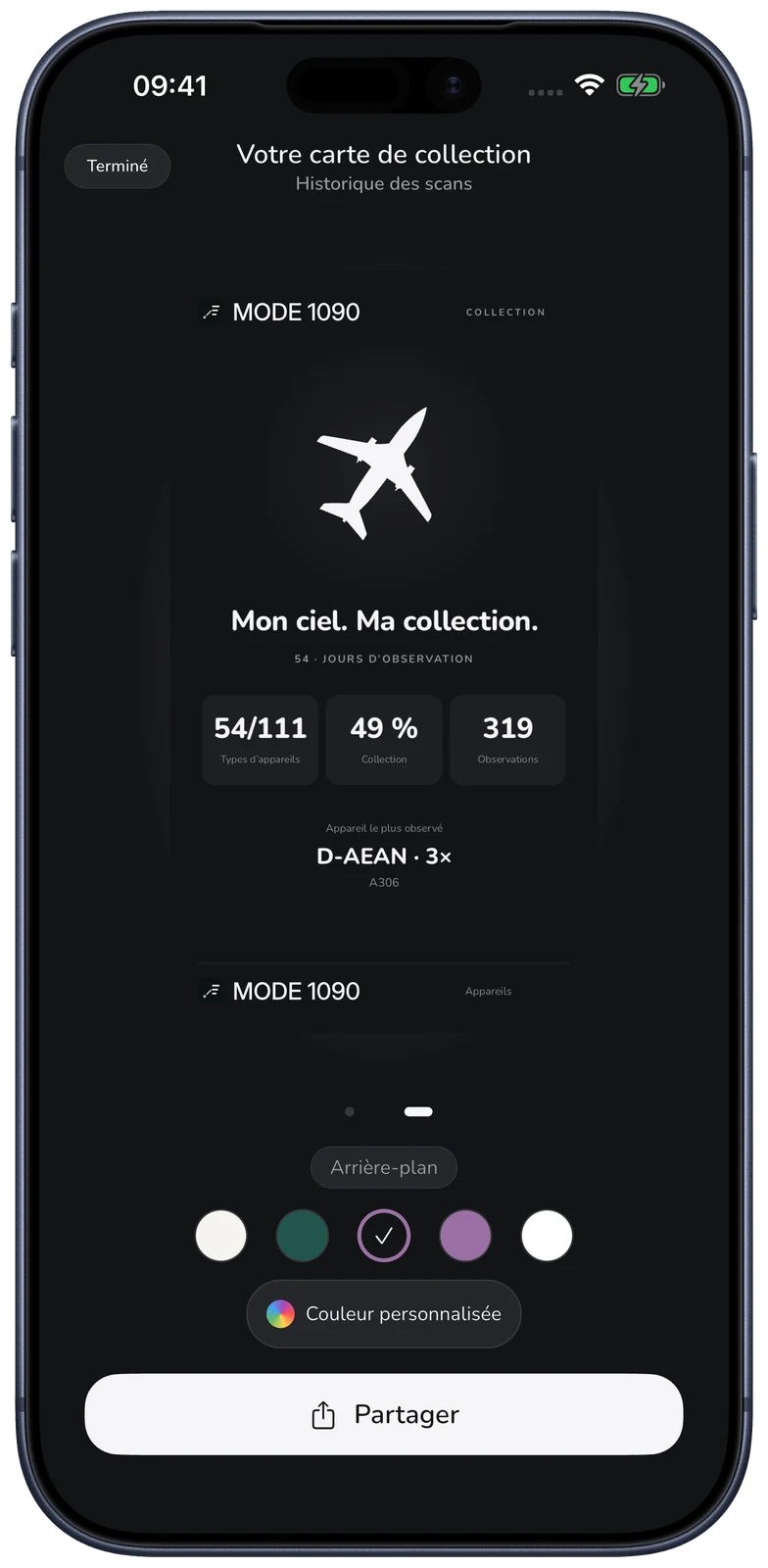 MODE 1090 · Votre carte de collection