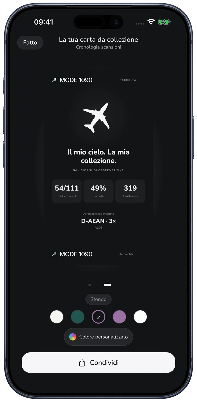 MODE 1090 · La tua scheda della collezione