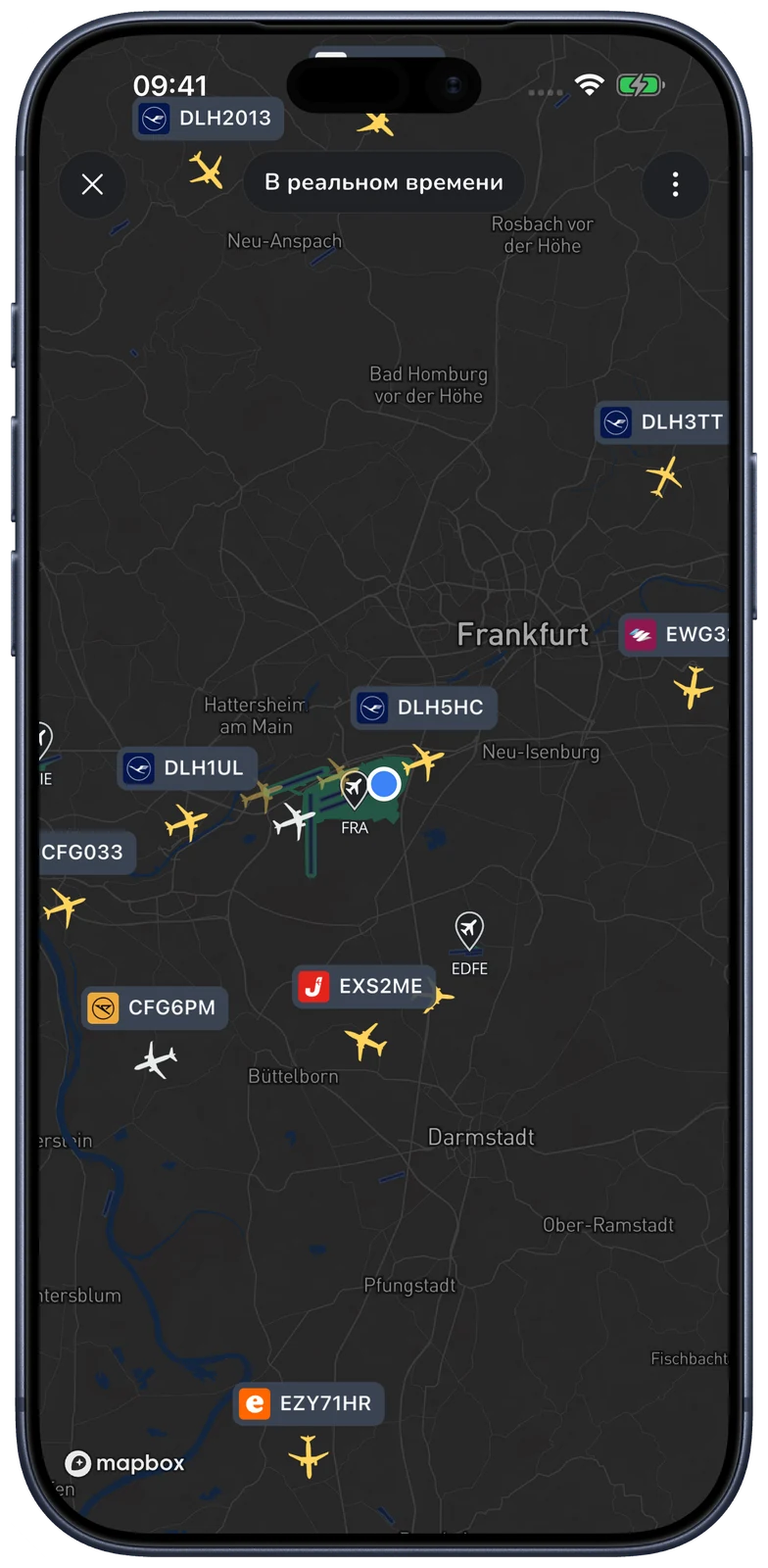 MODE 1090 · Изучайте карту полётов в реальном времени