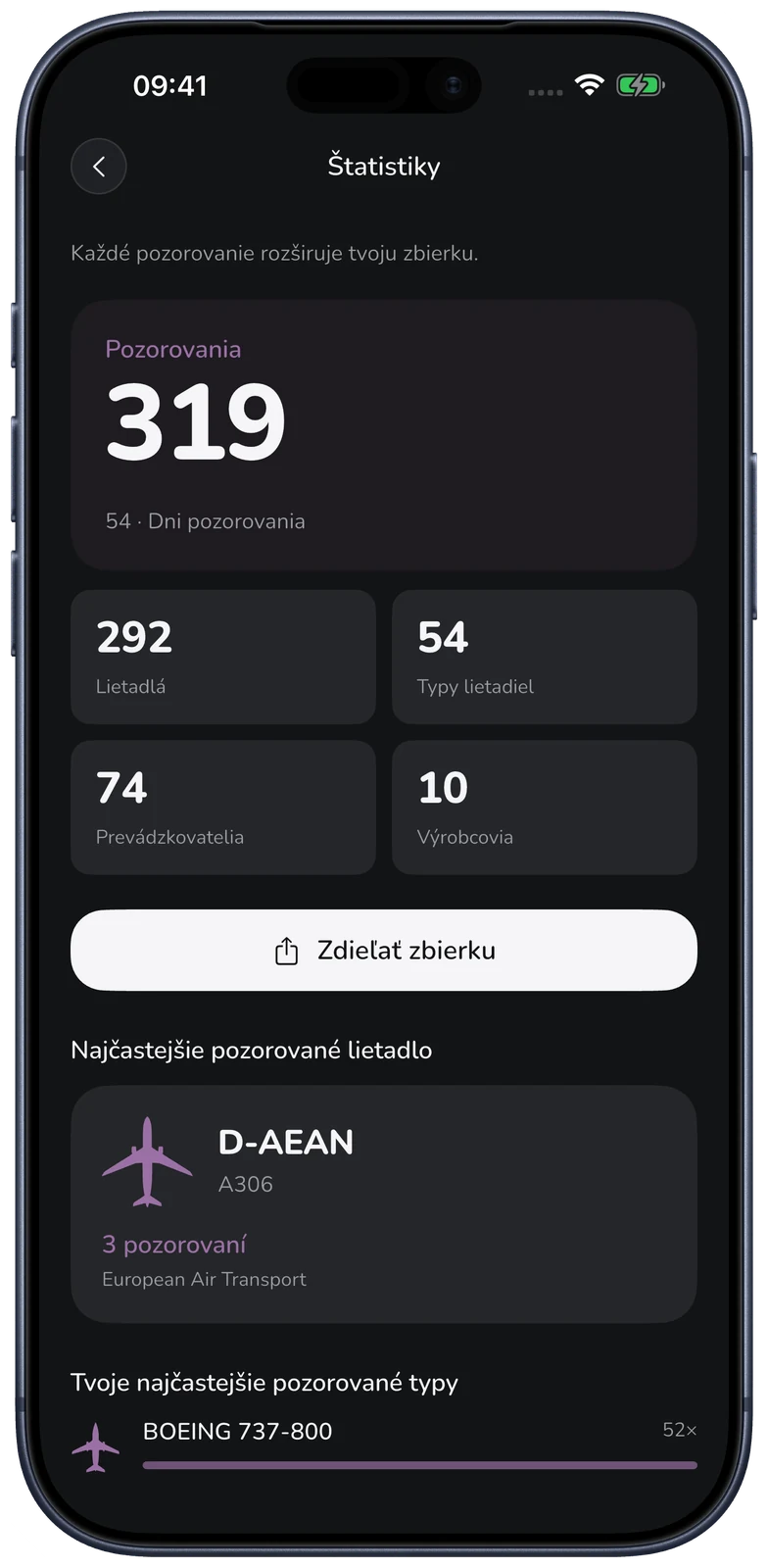 MODE 1090 · Sledujte, ako vaša zbierka rastie